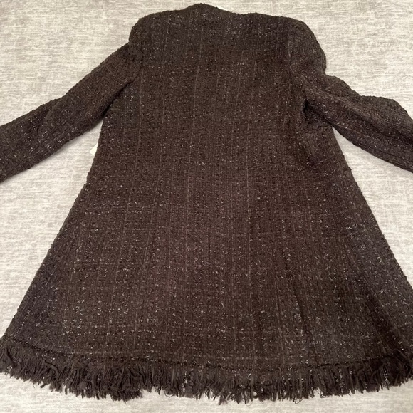 vertigo paris brown tweed sparkle frayed hem jacket sz. Med $360 - Picture 5 of 5